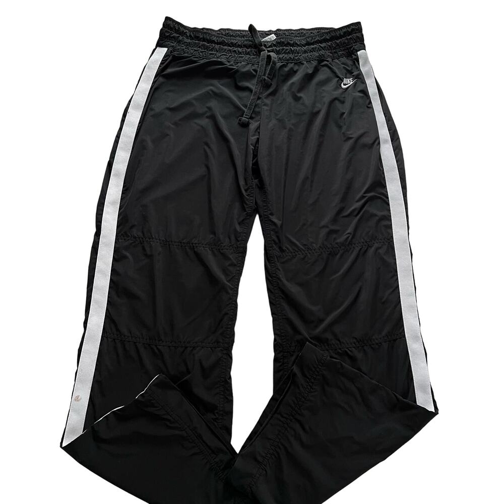 Nike Vintage Women’s Wind Pants size XL 12-14 black white Silver Tag Y2K